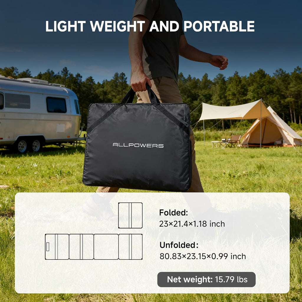 ALLPOWERS S2000 Pro Solar Generator with Panels Included, 2400W MPPT Portable Power Station with SE200 Foldable Solar Panel 200Wx2, Solar Backup Power for Van House Outdoor Camping