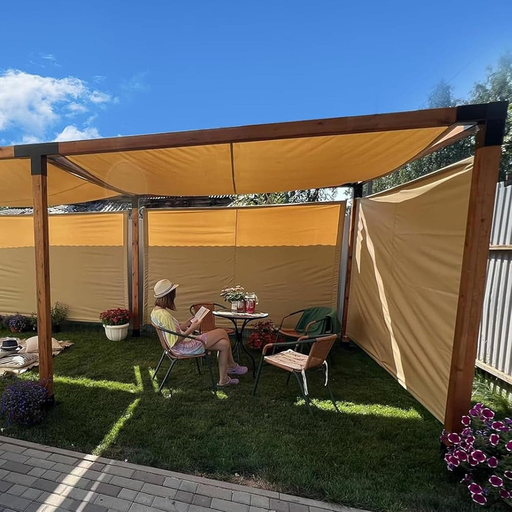 Pergola Brackets 4' x 4', 4 Pack 3-Way Angle Corner Brackets with 6 Pack Post Pergola Brackets, 2 Pack 4-Way Pergola Brackets, Powder Coated Pergola Hardware for Lumber Pergola Gazebo Sunroom