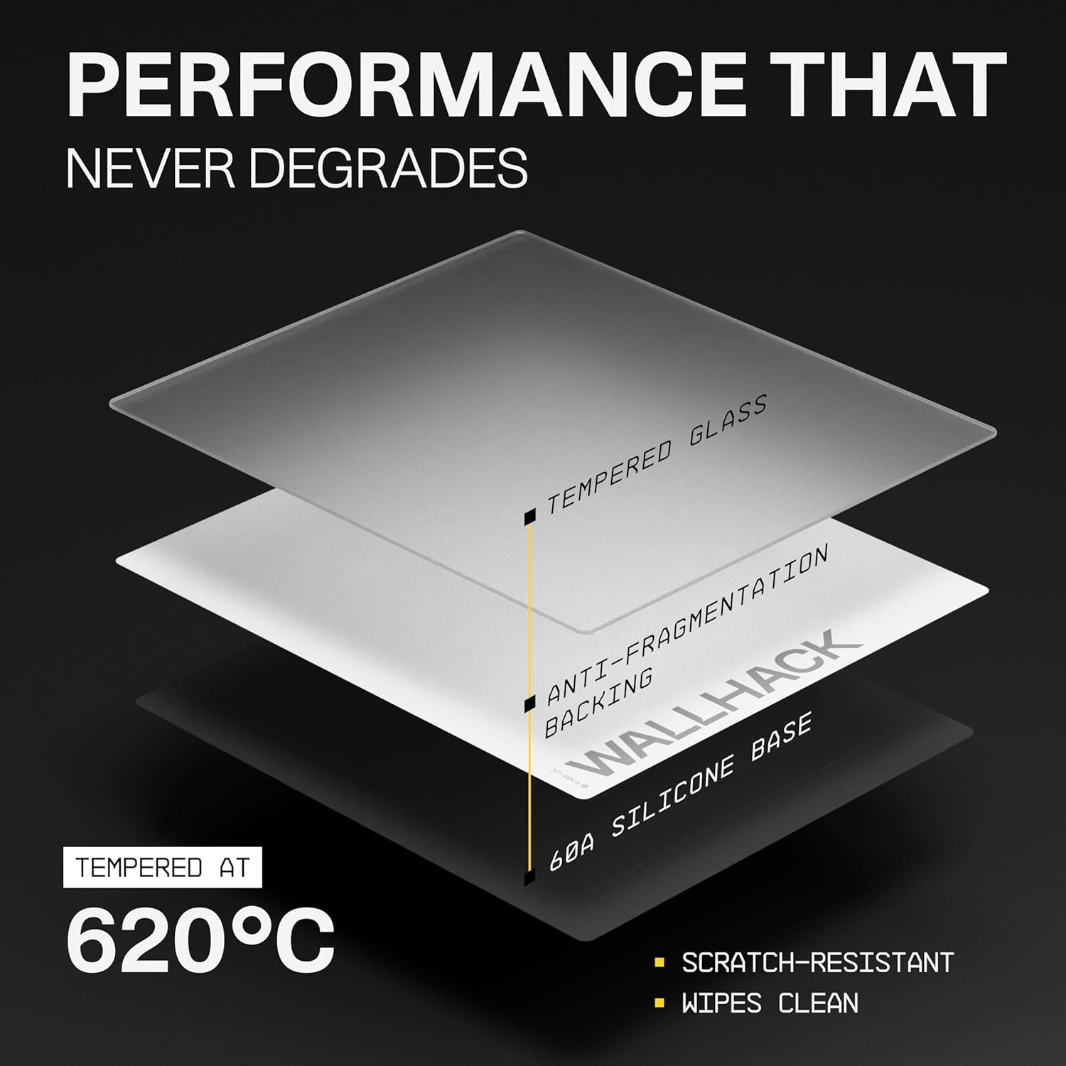 Wallhack SP-004A Glass Gaming Mouse Pad – 4th Gen Micro-Etched Surface, Medium Mousepad for Esports, Ultra-Fast Glide with Stopping Power, Tempered Glass, Durable & Portable, 15.4'x17.7' | White