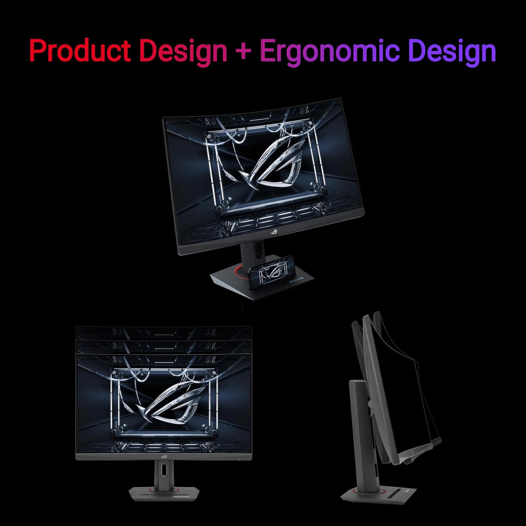 ASUS ROG Strix 27' 1440P HDR400 USB-C Curved Gaming Monitor (XG27WCS) - QHD (2560 x 1440), 180Hz, 1ms, Fast VA, 125% sRGB, DCI-P3 95%, ELMB Sync, FreeSync, DisplayWidget, Tripod Socket, 3yr Warranty