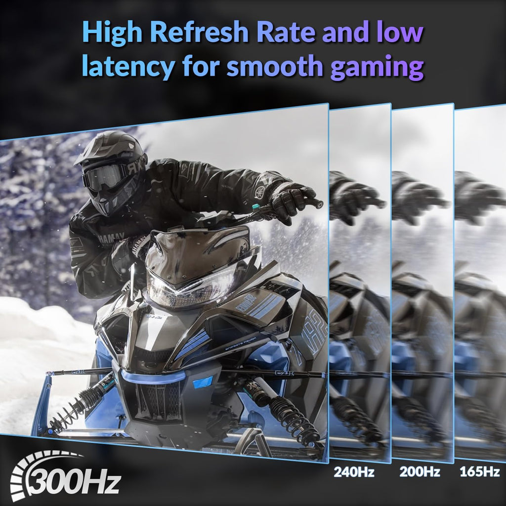 ZZA 27 inch White Gaming Monitor,240-300Hz Curved Monitor,Full HD 1080P Computer Monitor,Eye-Care Display with HDMI,DP,FreeSync,Wall Mountable for Office and Home