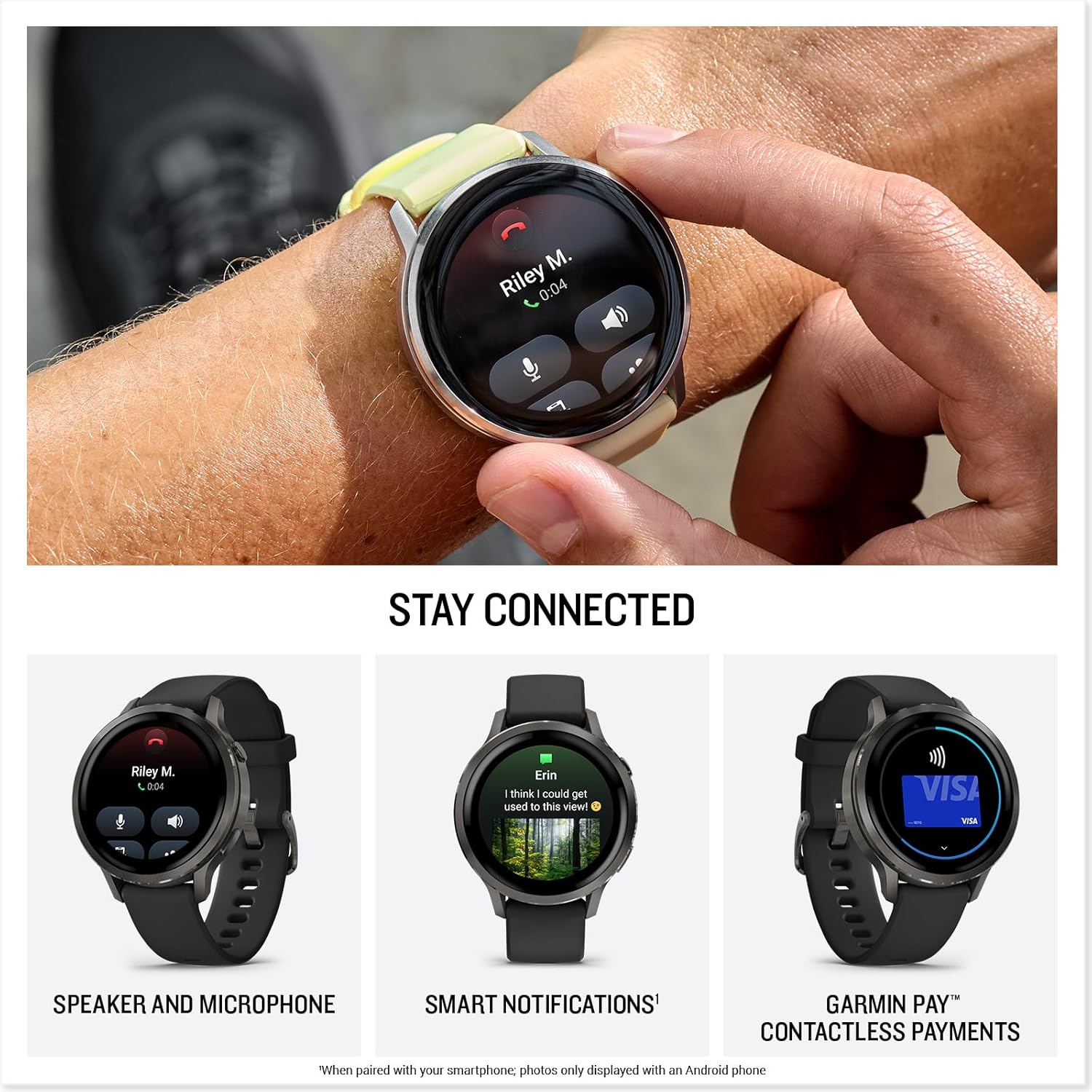Garmin Venu 4, 41mm, Advanced Fitness Tracker GPS Smartwatch, 1.2' AMOLED Display, Built-in Flashlight, 10 Days of Battery Life, Slate with Black Silicone Band (Watch Bundle)