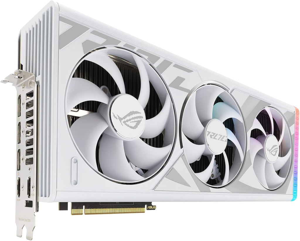 ASUS ROG Strix GeForce RTX™ 4080 Super White OC Edition Gaming Graphics Card (PCIe 4.0, 16GB GDDR6X, DLSS 3, HDMI 2.1a, DisplayPort 1.4a, Vapor Chamber, Power Sensing, Aura Sync)