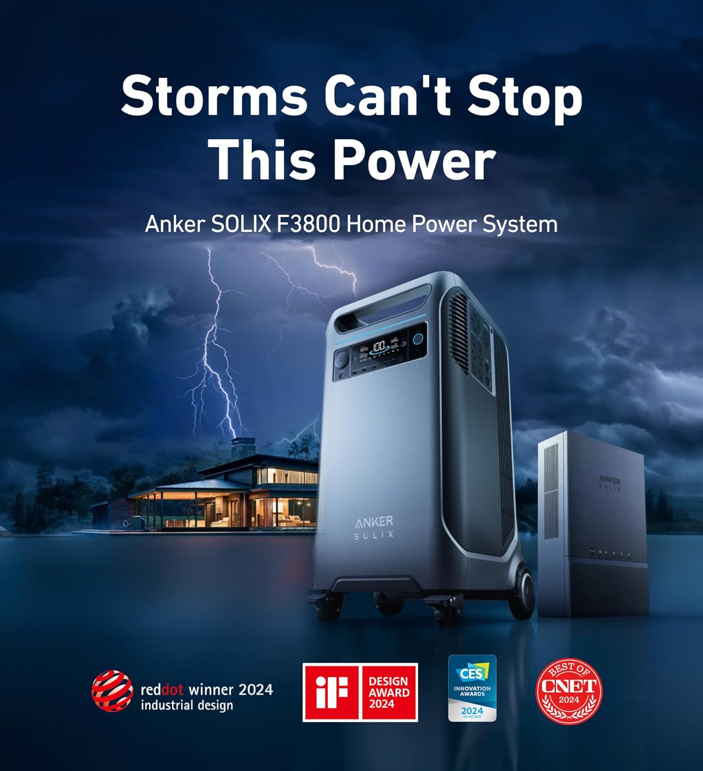 Anker SOLIX F3800 120V/240V Home Backup Kit, 3840Wh Portable Power Station with Transfer Switch Kit, 6000W AC Output, Solar Generator for Home Use, RV, Emergencies, Power Outages, Outdoor Camping
