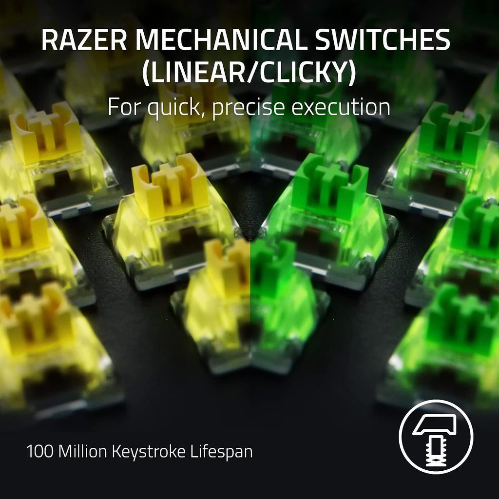Razer BlackWidow V4 Pro Wired Gaming Keyboard: Yellow Switches - Linear & Silent - Chroma RGB - Black (Renewed)
