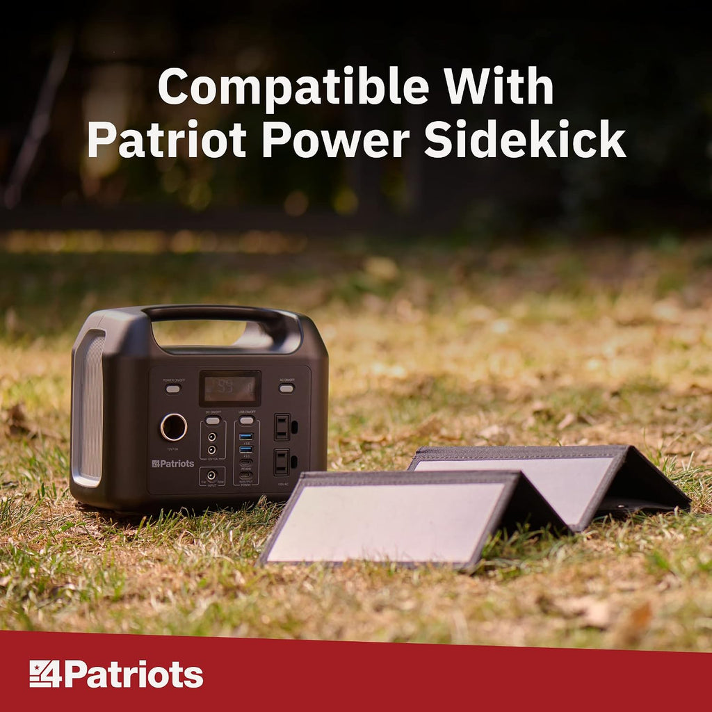 4Patriots 40-Watt Solar Panel: Compact Portable Power with USB Port, Eco Solar Charger for Camping