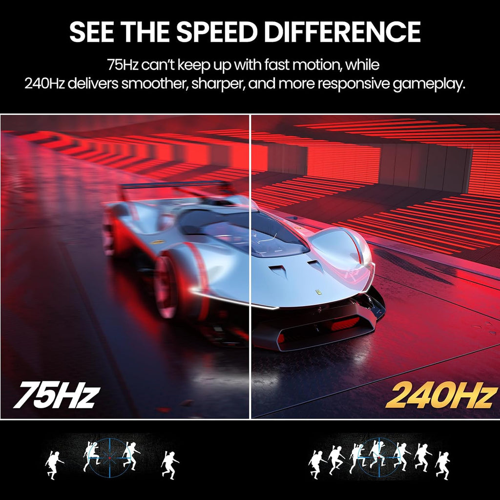 CRUA 32' Curved Gaming Monitor, 4K UHD 3840x2160, 240Hz VA Display, 1500R, AMD FreeSync, 120% sRGB, Built-in Speakers, HDMI 2.1 & DP 1.4, Wall Mountable White PC Monitor for Gaming, Streaming & Work