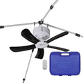 CB305 Large 31' Rechargeable Ceiling Fan for Canopies, Gazebos, Pergolas, Workshops & More. 6-Hour Run Time, Portable with Travel Case, Remote Control (Black)