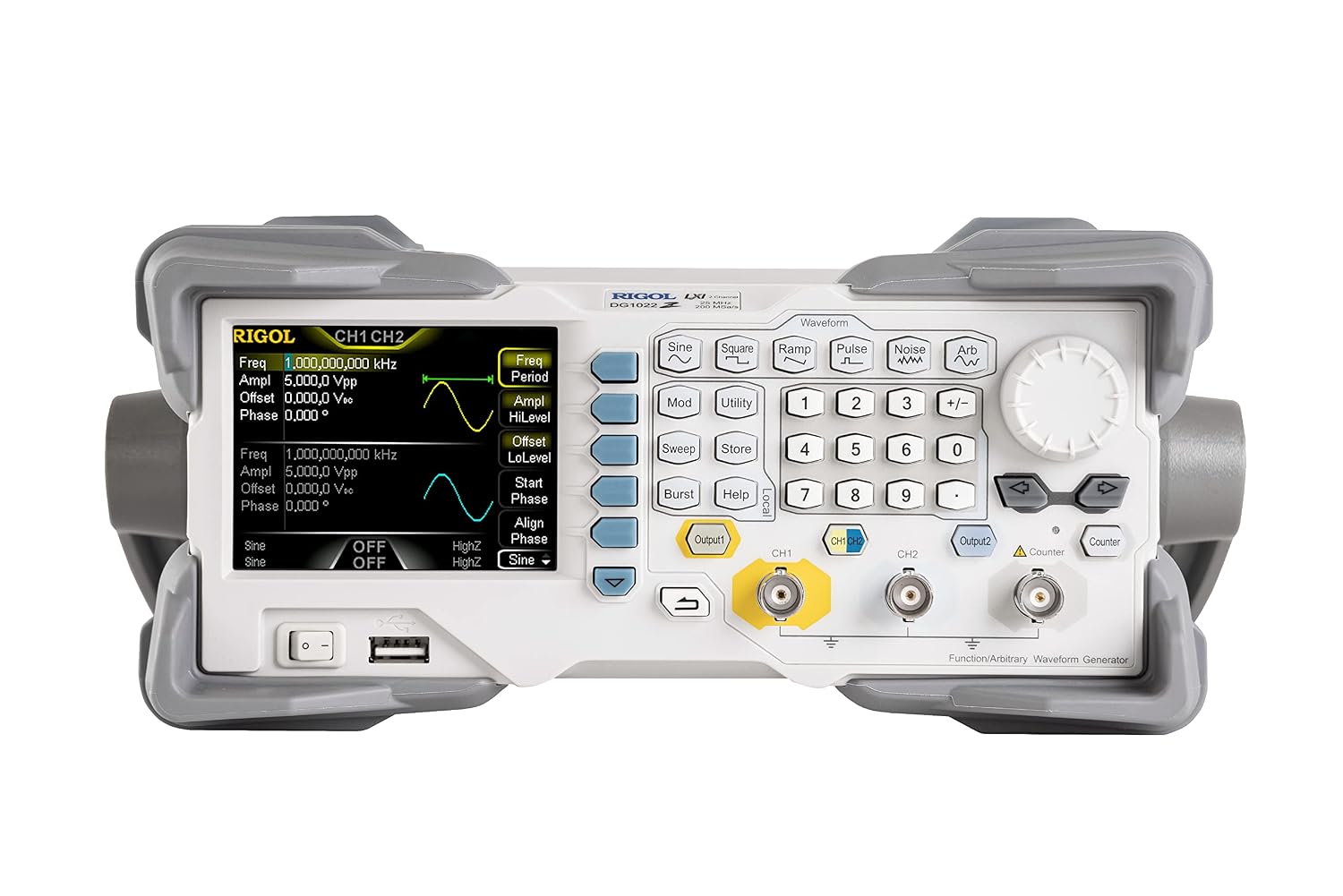 Rigol DG1022Z Function/Arbitrary Waveform Generator 25MHz,2 Channels,14 bit Vertical Resolution,2Mpts Arbitrary Wave Length