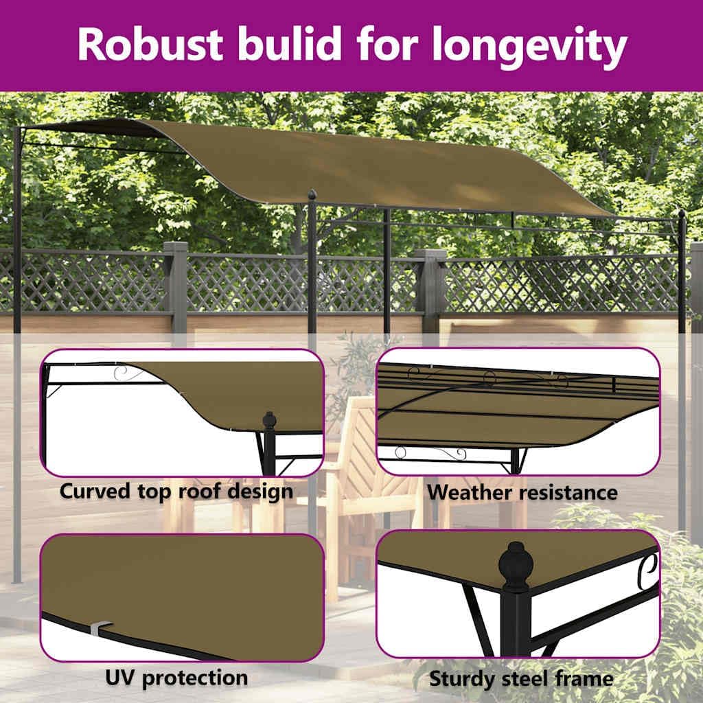 vidaXL Gazebo Set of 2 Taupe Steel and Polyester Large Durable