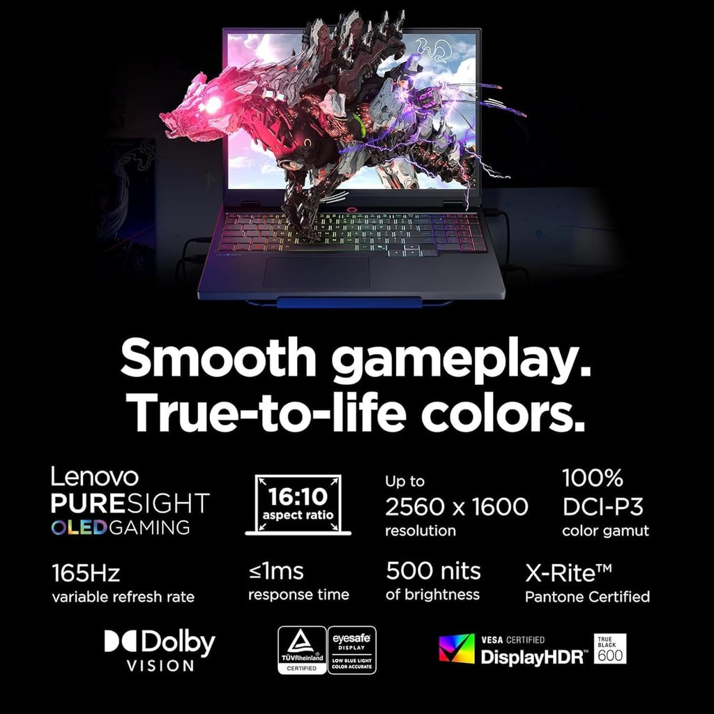 Lenovo Legion 5 Gaming Laptop (15.1' 2.5K OLED G-SYNC 165Hz, NVIDIA RTX 5060 8GB, AMD Ryzen 7 260 (> i7-1355U), 16GB DDR5, 1TB SSD), 24-Zone RGB Backlit, Wi-Fi 7, 5MP Webcam, RJ45, Win 11 Home