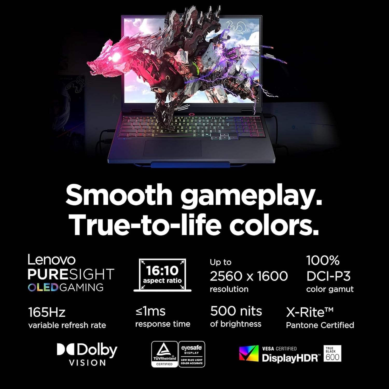 Lenovo Legion 5 Gaming Laptop (15.1' 2.5K OLED G-SYNC 165Hz, NVIDIA RTX 5060 8GB, AMD Ryzen 7 260 (> i7-1355U), 16GB DDR5, 1TB SSD), 24-Zone RGB Backlit, Wi-Fi 7, 5MP Webcam, RJ45, Win 11 Home