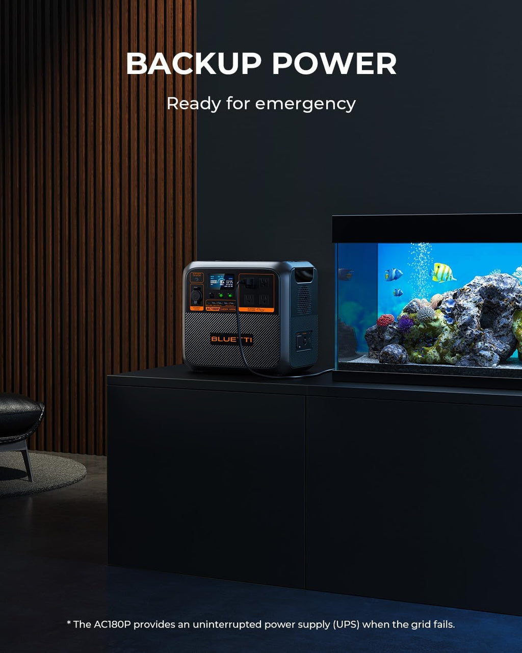 BLUETTI AC180P Portable Power Station, 1440Wh LiFePO4 Battery Backup w/ 4 1800W (2700W Power Lifting) AC Outlets, 0-80% in 45Min, Solar Generator for Camping, Off-grid, Power Outage
