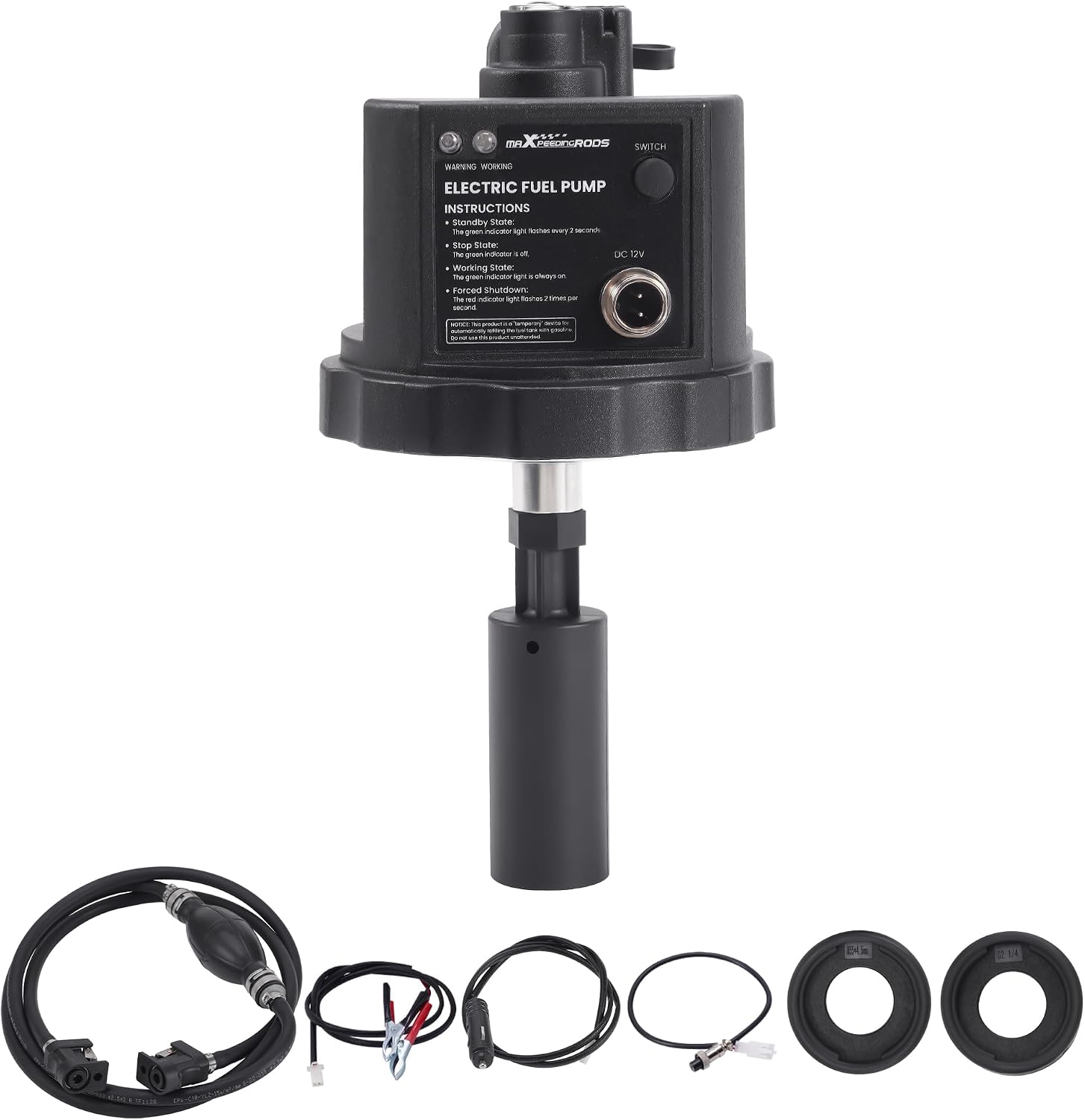 maXpeedingrods 12V DC Gasoline Electric Fuel Pump, with Auto Fuel Sensor, Automatic Fuel Pump, Extended Running Time for Generator