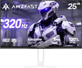 Amzfast 25 Inch White Gaming Monitor 320Hz/300Hz/240Hz, FHD 1080P 1ms Fast IPS Monitor, 12 Months Warranty Exchange (DP Cable) TÜV Rheinland Eye Care | AI Crosshair, Night Vision Function