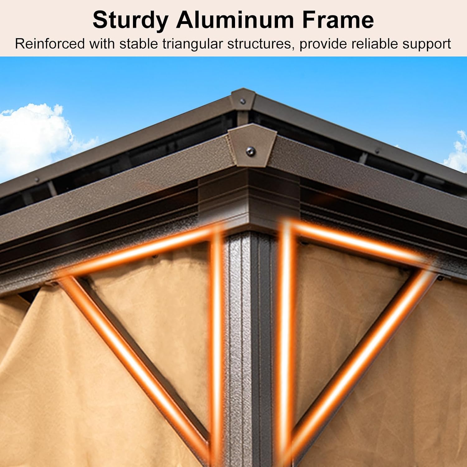 Tangkula 10x12 FT Hardtop Gazebo, Permanent Pavilion Shelter with Netting & Curtain, Heavy-Duty Double Galvanized Metal Roof, Aluminum Frame, Outdoor Gazebo for Patio Garden Deck Lawn Backyard