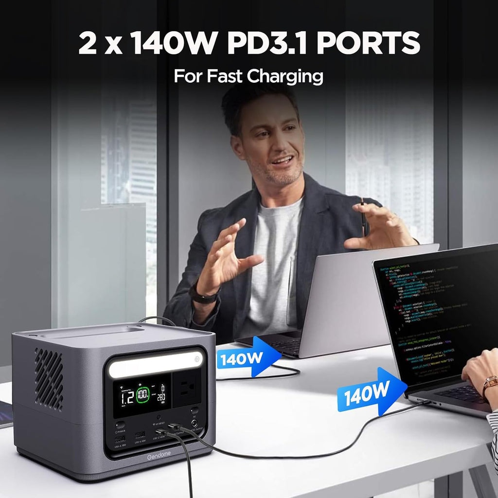 Go 300 Portable Power Station, 288Wh LiFePO4 Battery with 300W AC Outlet, Dual 140W USB-C Ports PD 3.1 Fast Charging, Solar Generator for Home Backup, Outdoor Camping, Travel, and Emergencies