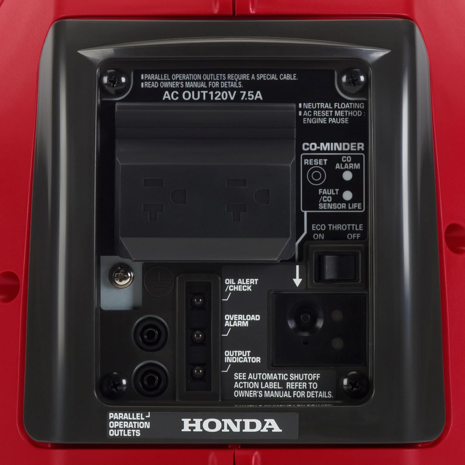 Honda EU1000i 1000 Watt Inverter Generator, Super Quiet 120V Gas Powered Portable Generator for Camping or Home Backup Power Supply, Up to 6.8 Hour Run Time (EU1000T1AN)