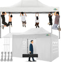 COBIZI 10x15 Pop up Canopy Tent 10x15 Canopy with 4 Sidewalls Waterproof Heavy Duty Commercial for Parties Outdoor Garden Gazebo Tent, Carry Bag(10x15ft, White)