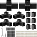 Pergola Kit, Pergola Bracket kit for 4'x 4' (Actual 3.5' X 3.5') Lumber, DIY Pergolas Brackets with 3-Way & 4-Way Corner Bracket, Gazebo Brackets Kits for Gardens, Pergolas, Courtyard (12 pc)