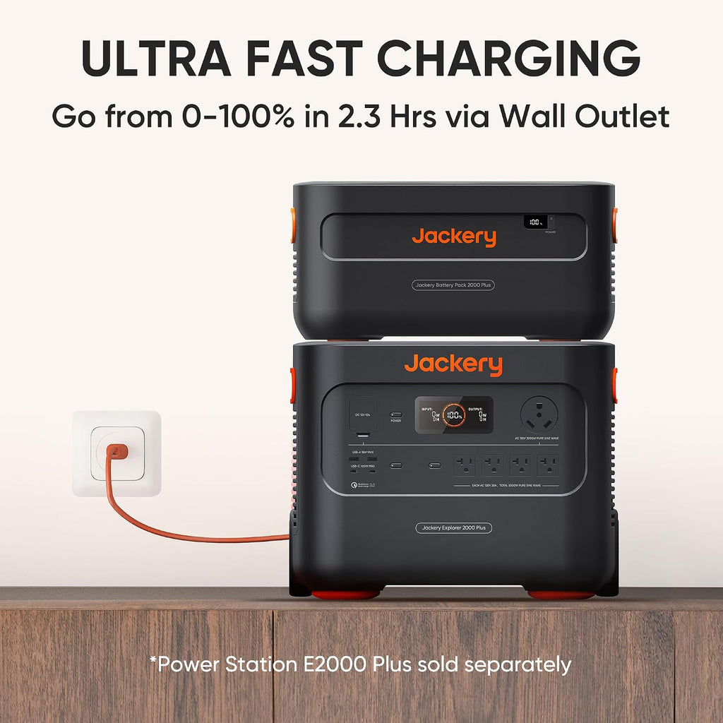 Jackery Extra Battery Pack 2000 Plus, 2042Wh Extra Expandable LiFePO4 Battery for Portable Power Station Explorer 2000 Plus Series