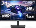 INNOCN 24.5 Inch Gaming Monitor 1440P 240Hz QHD 2K PC Desktop Gaming Screen Fast IPS HDMI 2.1 Display, DisplayPort, Built-in Speaker, 25G2S