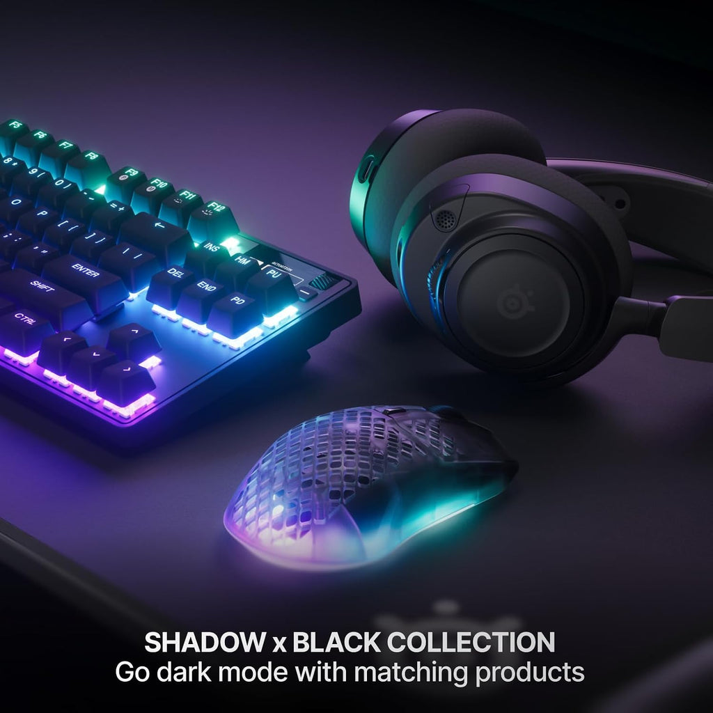 SteelSeries Aerox 3 Wireless Gen 2 - Super-Light 68g Gaming Mouse, 4K Polling, 26K DPI Optical Sensor, 200 Hour Battery, IP54 Water Resistant, 80m Click Durability, RGB, 100% PTFE Feet - Shadow