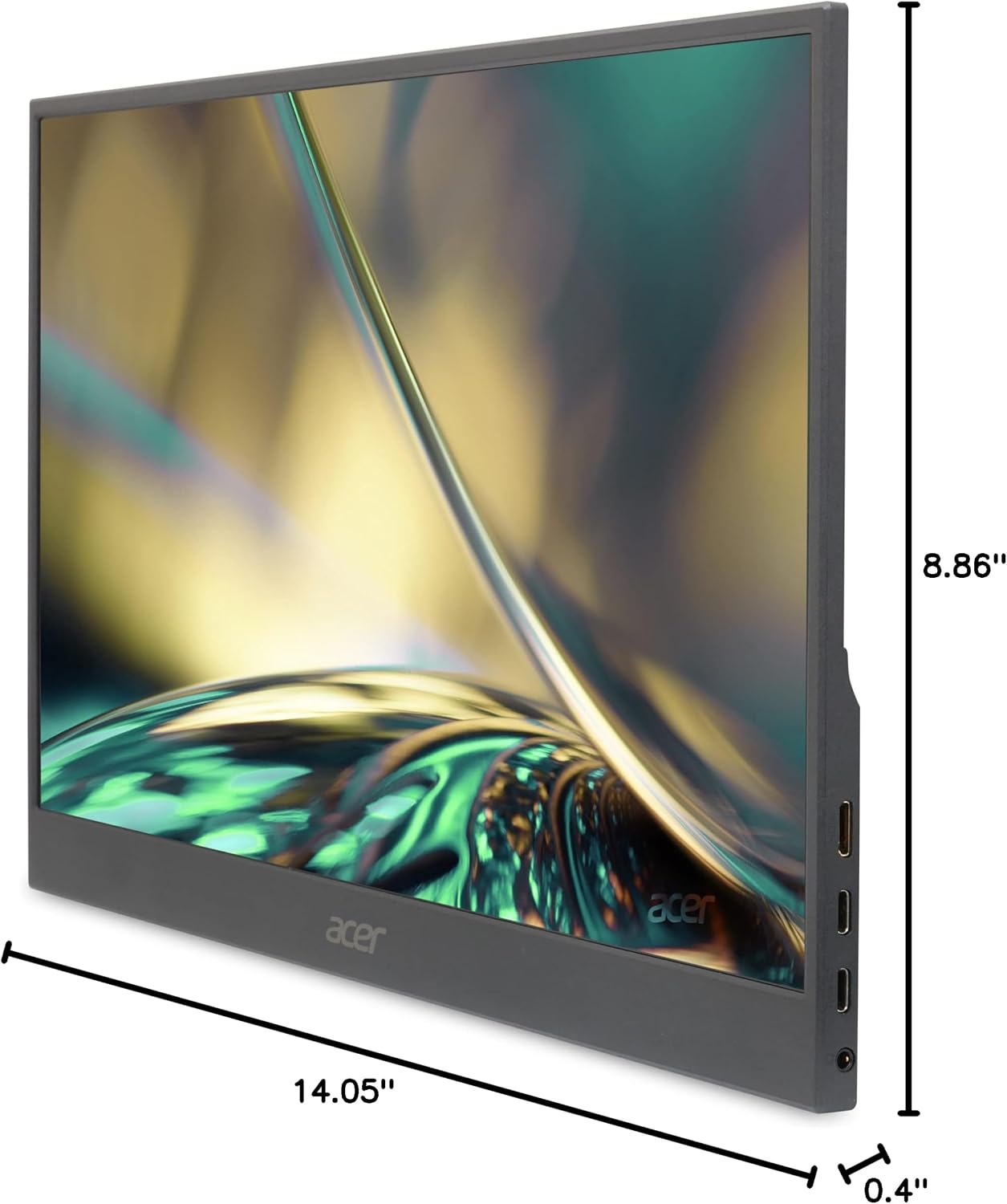 acer Portable Monitor PM161Q Abmiuuzx 15.6' Full HD 1920 x 1080 IPS Ultra Slim Design Premium Cover I External Monitor for Laptop PC Mac I 2 x USB 3.1 Type-C Ports, 1 x Mini HDMI, 1 x Micro USB