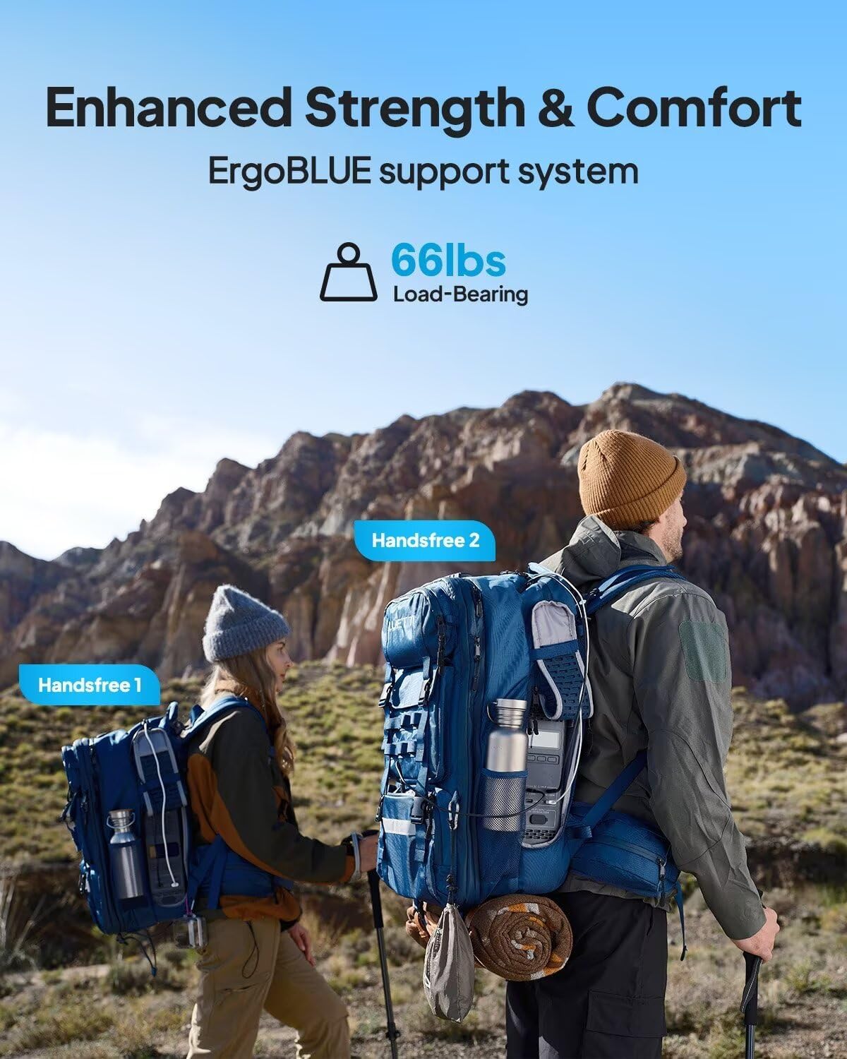 BLUETTI Solar Backpack Power Station Handsfree 1 with 100W Solar Panel Included, 268.8Wh 300W LiFePO4 Solar Generator with a 42L Backpack, All in One Solar Power System for Hiking, Photography, Travel