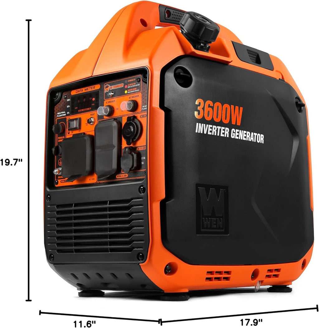 WEN Quiet and Lightweight 3600-Watt RV-Ready Portable Inverter Generator with Fuel Shut Off and CO Watchdog (56360iX)