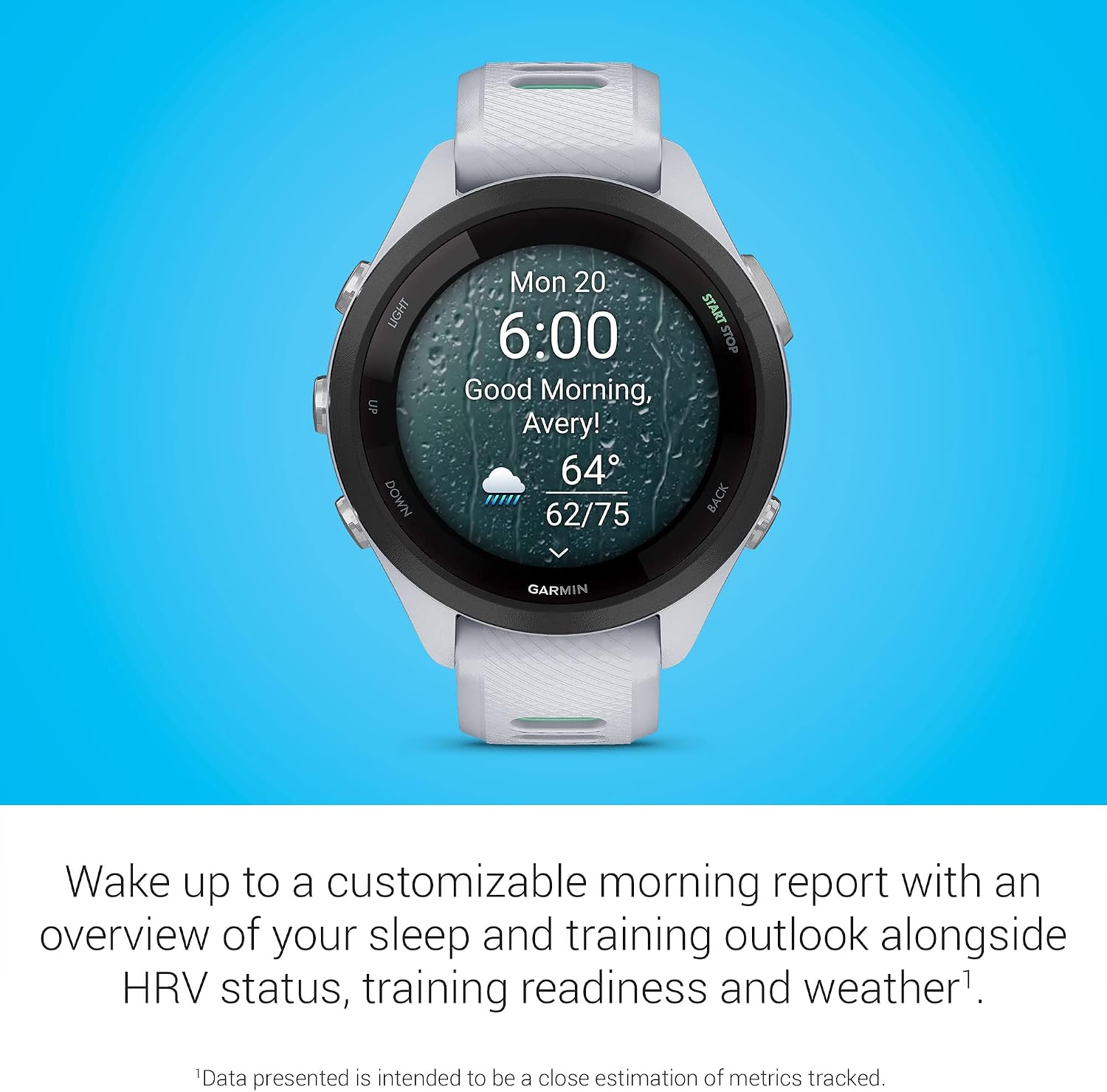 Garmin Forerunner 265S Running Smartwatch, Colorful AMOLED Display, Training Metrics and Recovery Insights, Whitestone and Neo Tropic