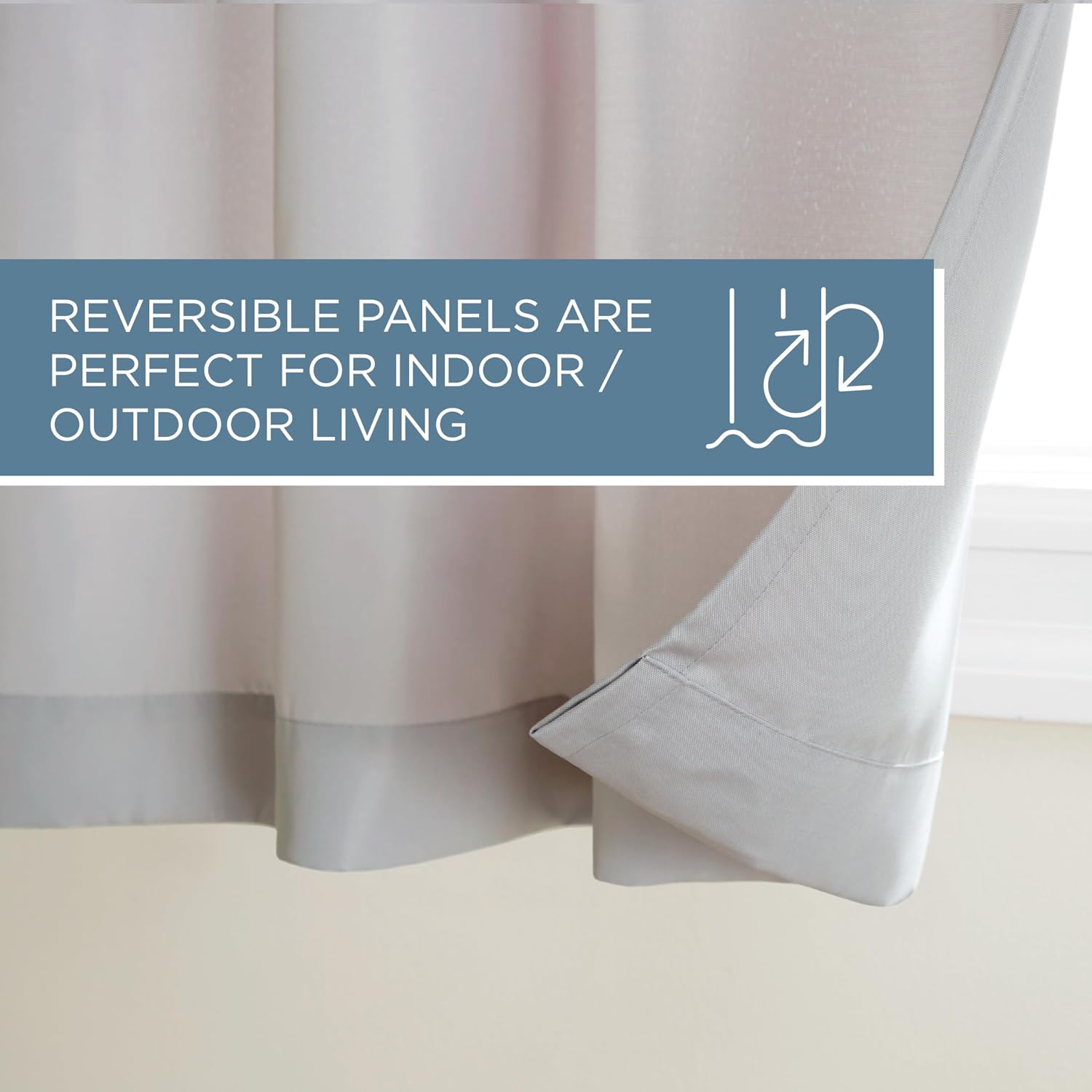 TOWN & COUNTRY BASICS Heavyweight Grommet Curtain, Cloud Grey | Light Filtering | Indoor Outdoor | Water Repellent | 54'x96', Pack of 12