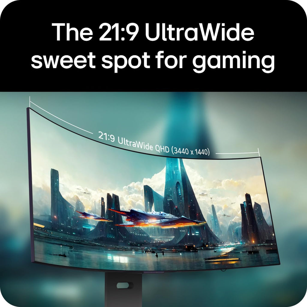 LG Ultragear 39GX900A-B 39' OLED Curved WQHD Gaming Monitor - 240Hz, 0.03ms, G-SYNC & FreeSync Premium Pro, HDMI 2.1, DisplayPort 1.4, USB-C, VESA, Anti-Glare, HDR True Black, 800R Curve