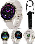 Garmin Venu 3S GPS Smartwatch, AMOLED Display 41 mm Watch, Advanced Health and Fitness Features, Up to 10 Days of Battery, Wheelchair Mode, Sleep Coach, Ivory Case Power Bank Bundle