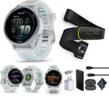 Garmin Forerunner 570 Running Smartwatch, 42MM WiFi, GPS Fitness Watch for Men and Women, Cloud Blue Aluminum with Translucent Whitestone/Cloud Blue Band + Access 600 Fitness Monitor, M-XL + More