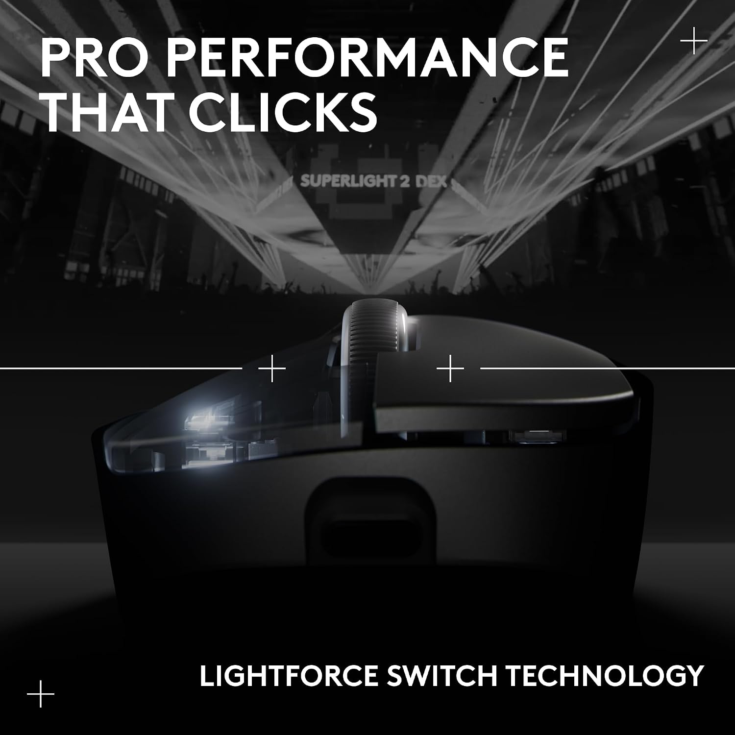 Logitech G PRO X Superlight 2 DEX Wireless Gaming Mouse, 60g pro-Grade Right-Handed Mouse with 5 programmable Buttons, USB-C Charging, 44k DPI Sensor, up to 8 kHz Polling for PC/Mac - Black (Renewed)