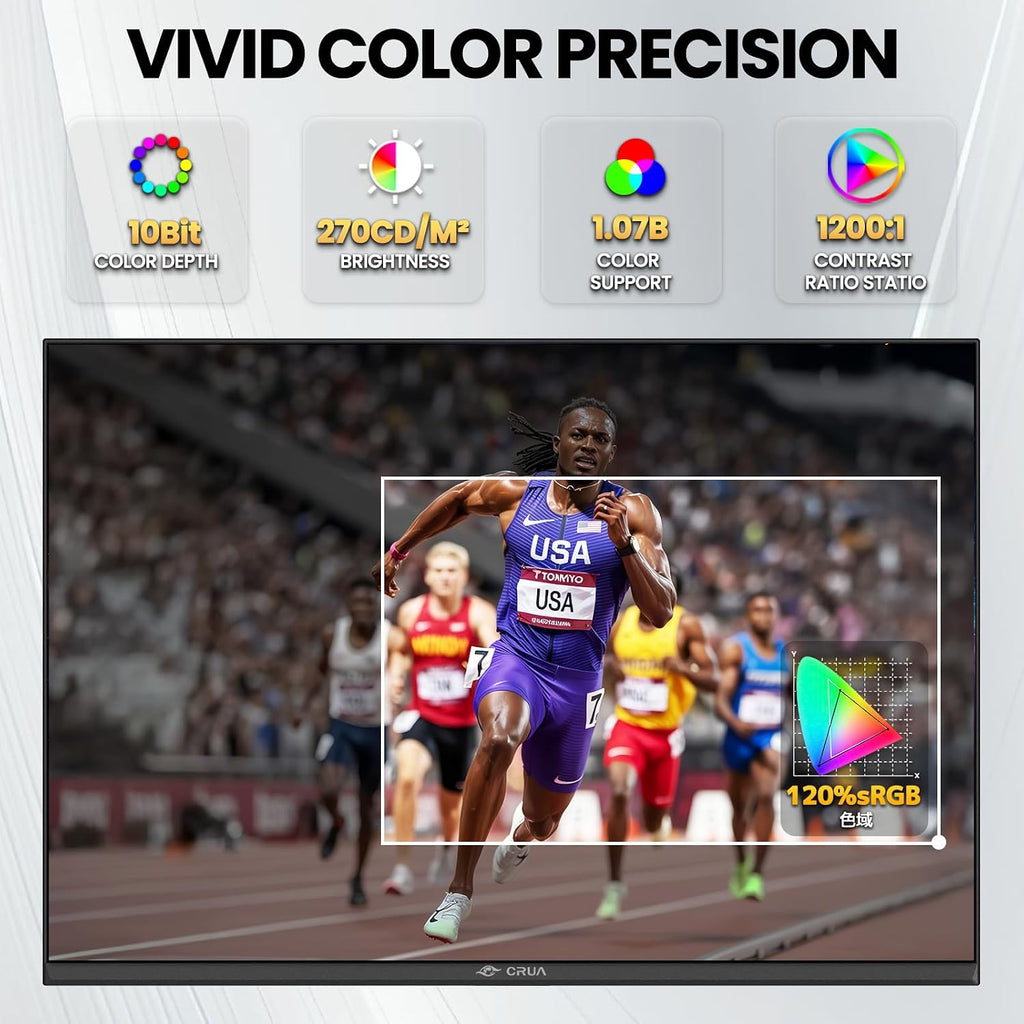 CRUA 28'' Monitor, 4K UHD+(3840×2560P)IPS 60Hz Computer Monitors, 15:10 Aspect Ratio, 10Bit Color, Built-in Speakers, Ultra-Clear PC Display Support HDMI 2.0 & DP1.4, Type-C Port, Wall Mountable–Black