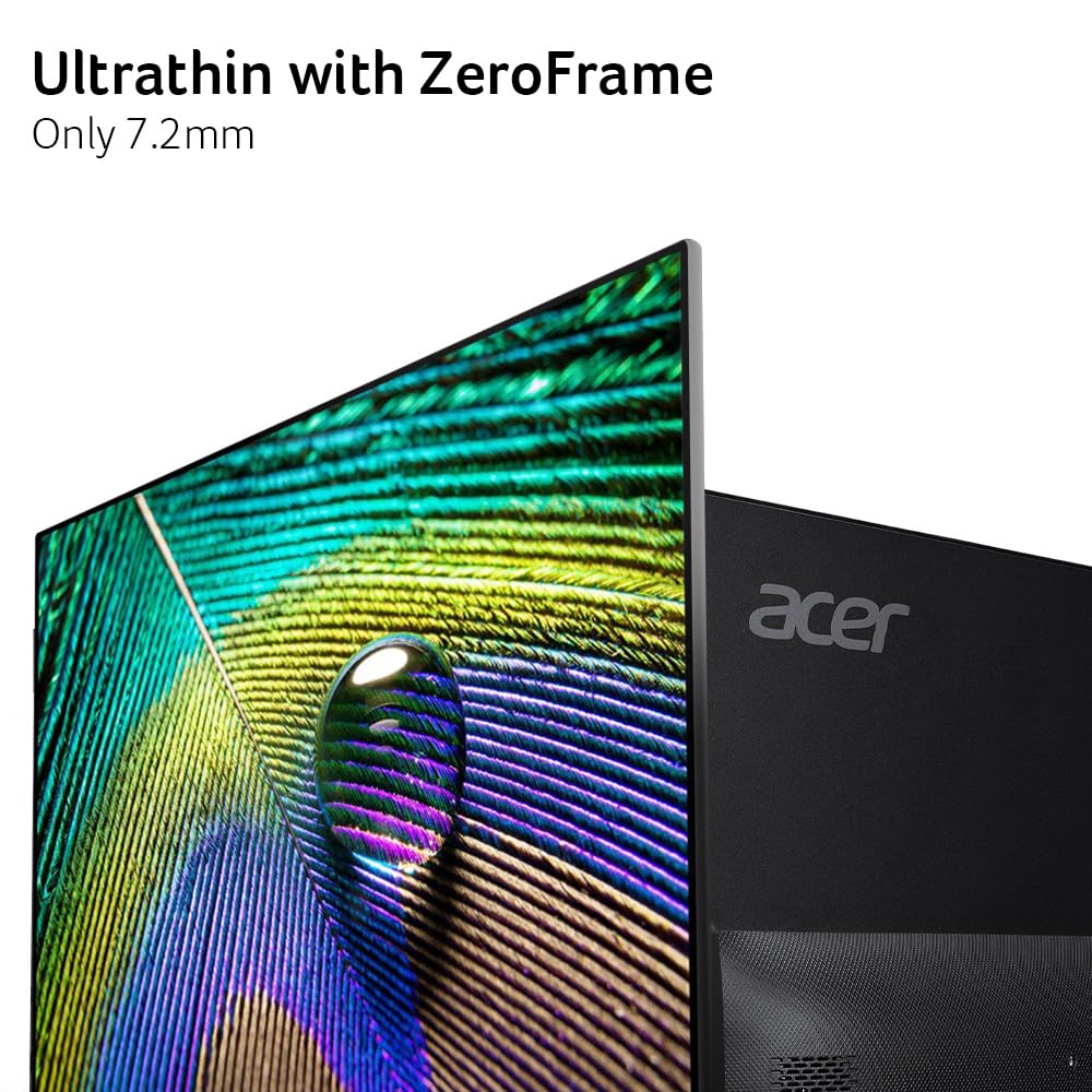 acer SB272U Ebiip 27' WQHD 2560x1440 IPS Zero-Frame Gaming Office Monitor | AMD FreeSync Technology | Ultrathin Stylish Design | 100Hz | 1ms VRB | Low Blue Light | Display Port & 2 x HDMI 2.0 Ports