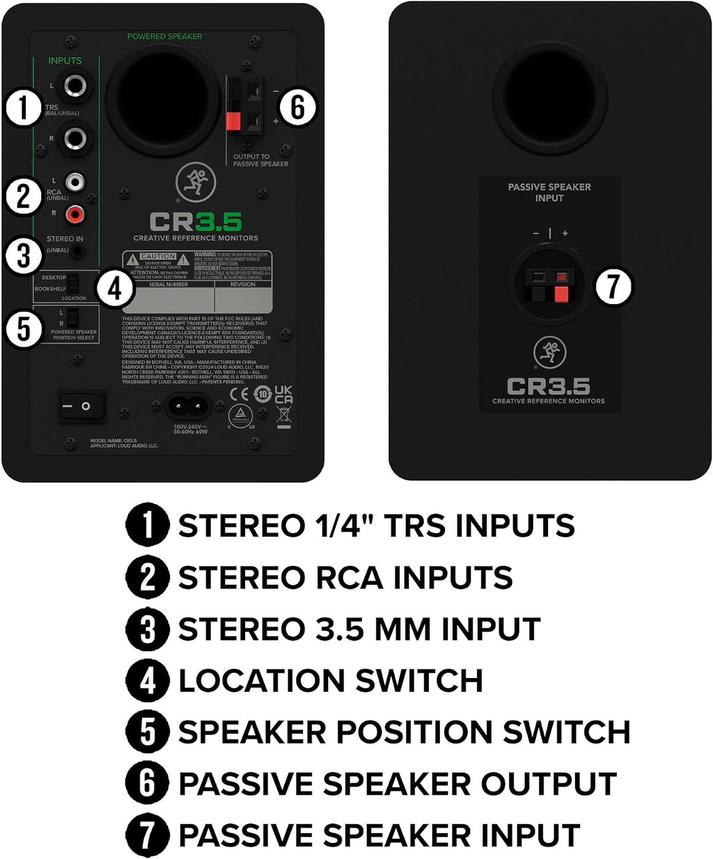 Mackie CR4.5BT 4.5' Creative Reference Powered Studio Monitors with Bluetooth, Tone Knob and Location Switch — Active Speakers for Music Production, Desktop Computer, Gaming, HiFi Listening