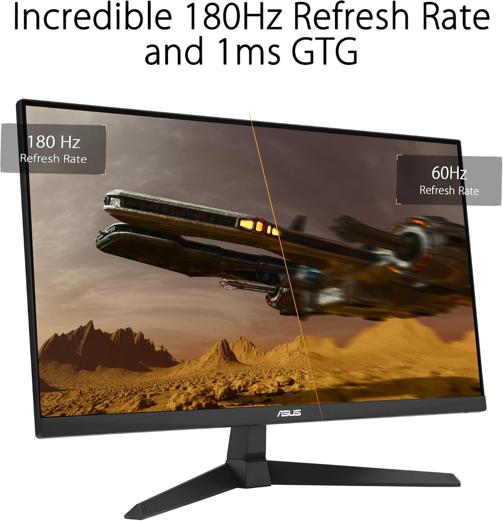ASUS TUF Gaming 27' 1080P Monitor (VG279Q3A) – Full HD, 180Hz, 1ms, Fast IPS, Extreme Low Motion Blur Sync, FreeSync Premium, G-SYNC Compatible, Variable Overdrive, 99% sRGB, DisplayPort, HDMI