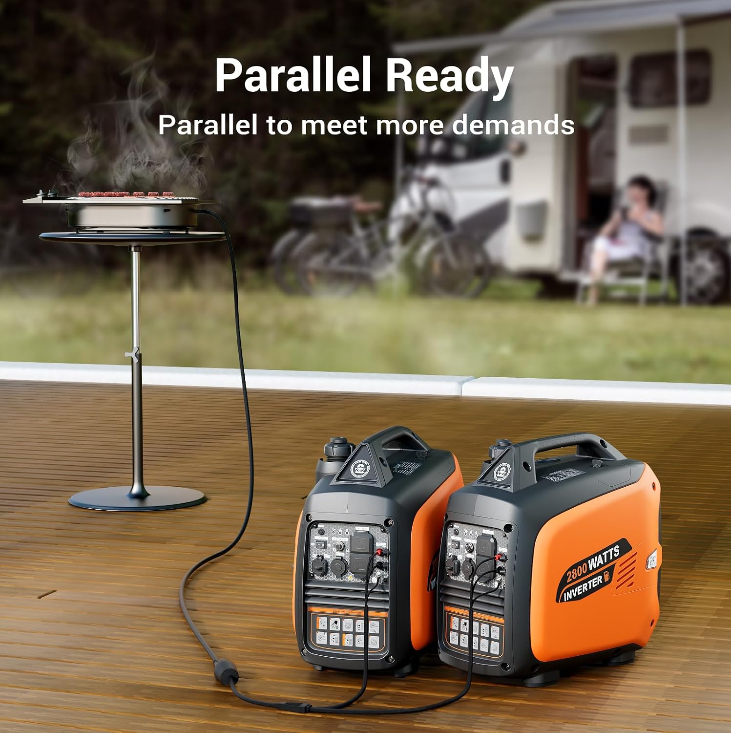 Efurden 2800-Watt Inverter Generator Gas Powered, Portable Generator for Camping, Emergency Home Backup, Super Quiet