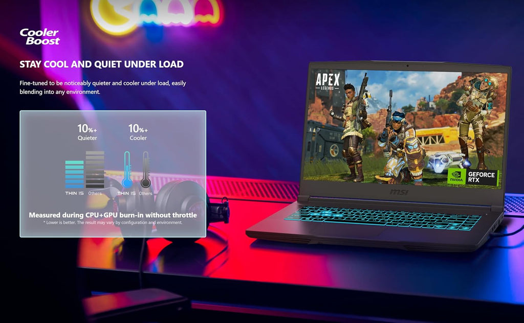 msi Thin 15.6 inch FHD 144Hz Gaming Laptop-Intel Core i5-13420H-NVIDIA GeForce RTX 3050 -Window 11 Home-W/Mouse pad (32GB RAM | 1TB PCIe SSD)
