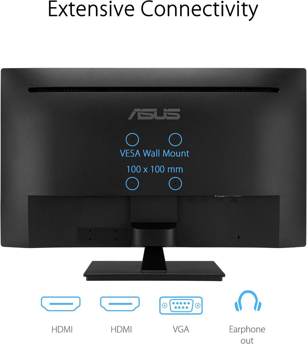 ASUS 32 Inch 1080P Monitor (VA329HE) - Full HD, IPS, 75Hz, Adaptive-Sync, Eye Care, Low Blue Light, Flicker Free, HDMI, VGA, Wall Mountable, Tilt Adjustable, Black