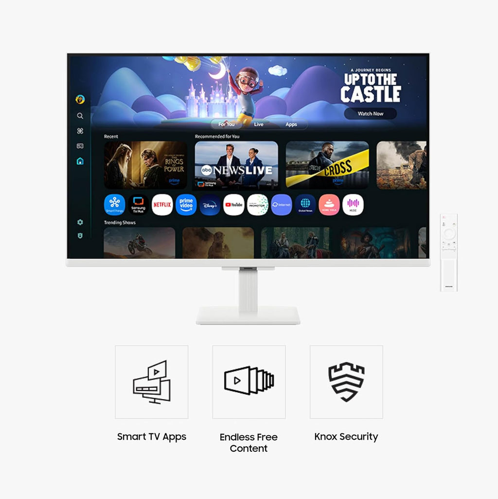 Samsung 32-Inch M5 (M50F) Series FHD Smart Monitor with Streaming TV, Speakers, HDR10, Gaming Hub, Multiple Ports, Workout Tracker, Vision Accessibility Tools, White, LS32FM503ENXZA