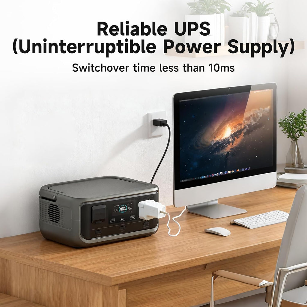 ALLPOWERS VOLIX P300 Portable Solar Generator: 300W (600W Peak)/256Wh,LiFePO4 Battery,UPS<20ms,Fast Charge to 80% in 1h Includes SOLAX SE100 100W Folding Solar Panel for Home,Emergencies&Outdoor Use