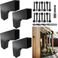 2-Way 30-Degree Slant Pergola Brackets Kit, DIY L-Shaped Woodwork Brackets for 4' x 4' (Actual:3.5'x3.5') Lumber for Patio Pergolas, Gazebos, Log Cabin W/Hardware - 4 Pack
