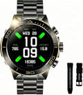 SOUYIE Men's Smart Watch with Bluetooth Call, 1.43' AMOLED Round Dial, Luxury Stainless Steel & Silicone Bands, Business Sport Fitness Tracker, Heart Rate/Blood Pressure/Sleep Monitor for iOS Android