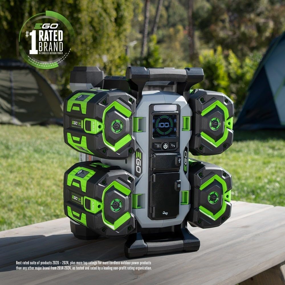 EGO POWER+ Portable Power Station, 1400W, Battery Powered, Inverter Generator for Home and Outdoor, Includes (2) 56V 6.0Ah Batteries and Charger - PST1405-2