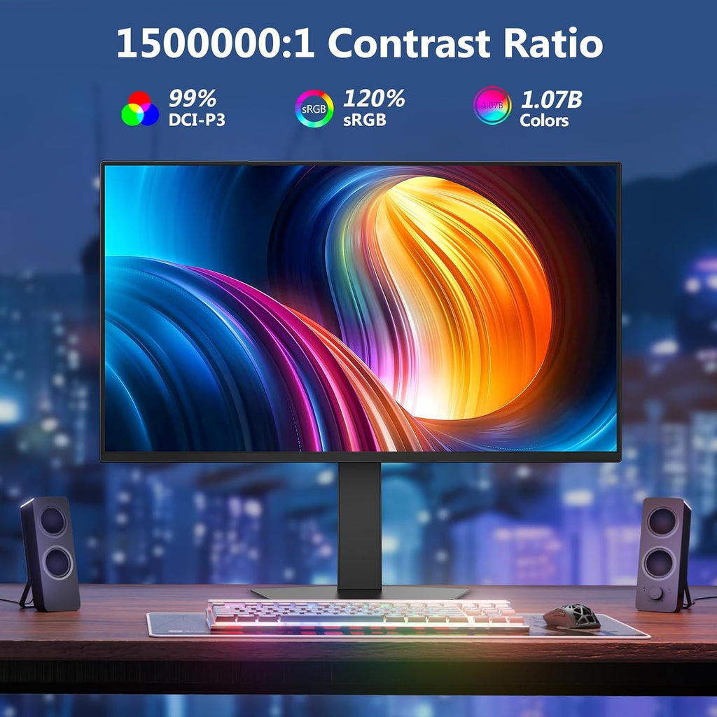 Z-Edge 27 inch OLED Gaming Monitor, 2K QHD 240Hz Monitor, 0.03ms GTG Computer Monitor, 1500000:1 Contrast Ratio, 120% sRGB, 1.07B Colors, X27 Frameless Bezel, Height Adjustable, DPx2, HDMI x2