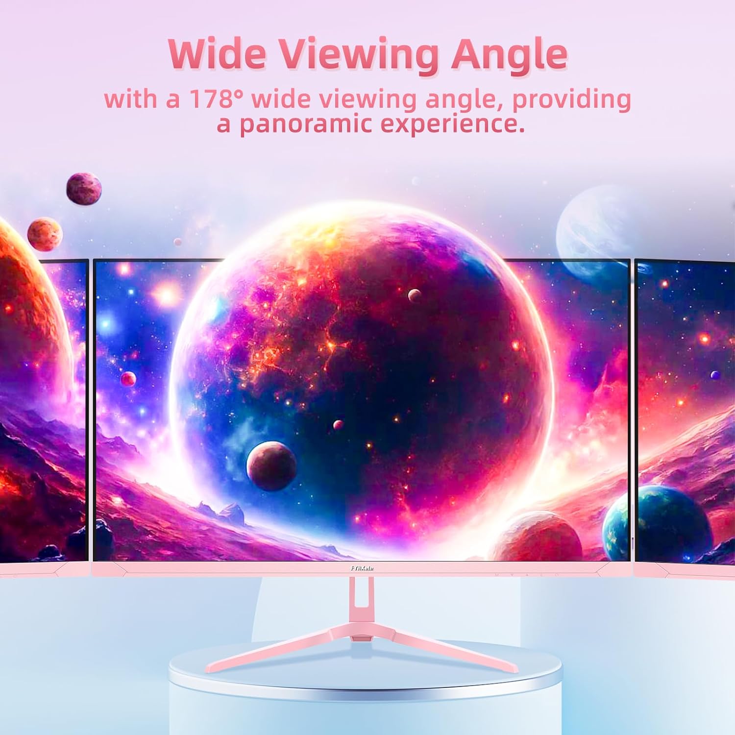 FYHXele 24 inch 200Hz Gaming Monitor, FHD 1080P Fast IPS PC Gaming Monitor, 1ms, freesync, 99% sRGB, USB/DisplayPort/HDMI/Eye Care/VESA Mountable-Pink